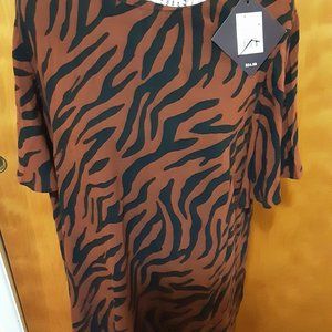 AVA VIV zebra print top in brown and black size X